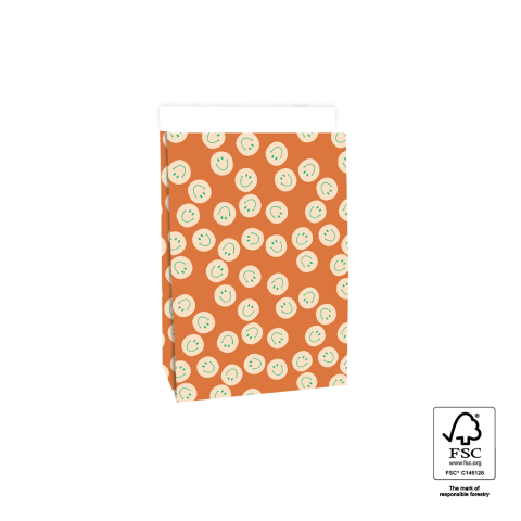 P44.085.017 Blokbodemzakken - Smiley Cognac - 17 x 10 x 25 cm