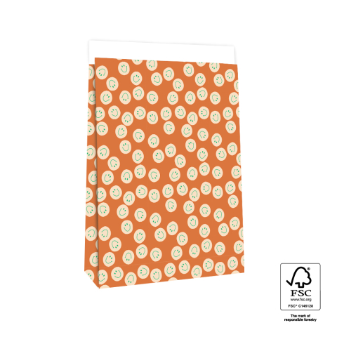 P44.085.027 Blokbodemzakken - Smiley Cognac - 27 x 15 x 34 cm
