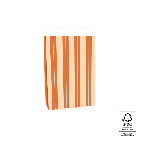 P44.086.017 Blokbodemzakken - Stripe Chalk Peach - 17 x 10 x 25 cm