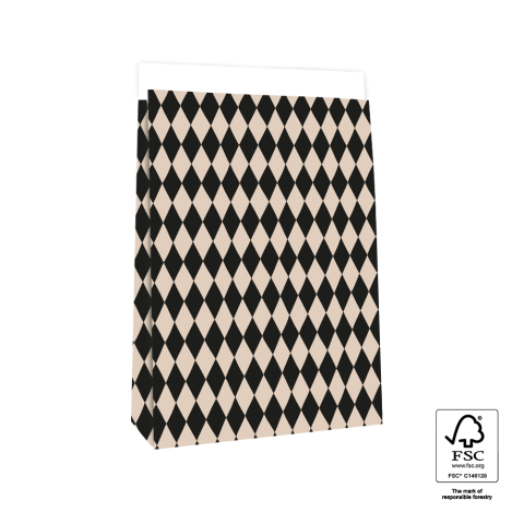 P44.090.027 Blokbodemzakken - Harlequin Neutral - 27 x 15 x 34 cm