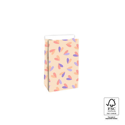 P44.091.012 Blokbodemzakken - Hearts Duo Sweet - 12 x 7 x 19 cm