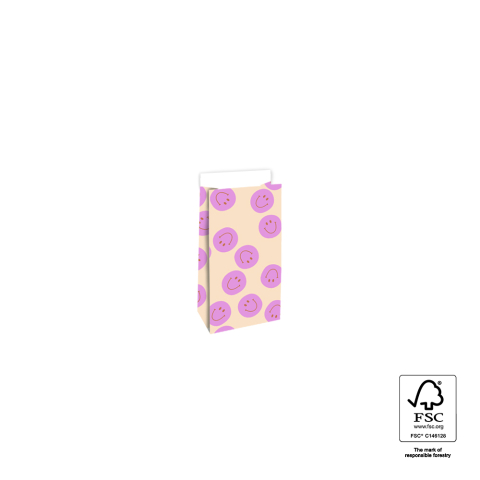 P44.092.007 Blokbodemzakken - Smile Pink - 7 x 4 x 13 cm