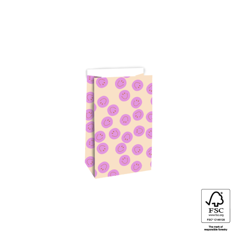 P44.092.012 Blokbodemzakken - Smile Pink - 12 x 7 x 19 cm