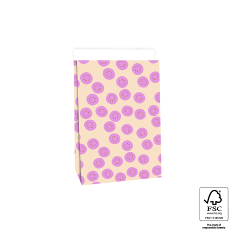 P44.092.017 Blokbodemzakken - Smile Pink - 17 x 10 x 25 cm