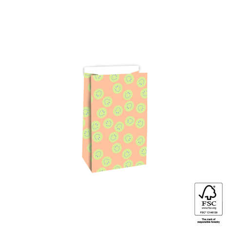 P44.093.012 Blokbodemzakken - Smile Orange - 12 x 7 x 19 cm