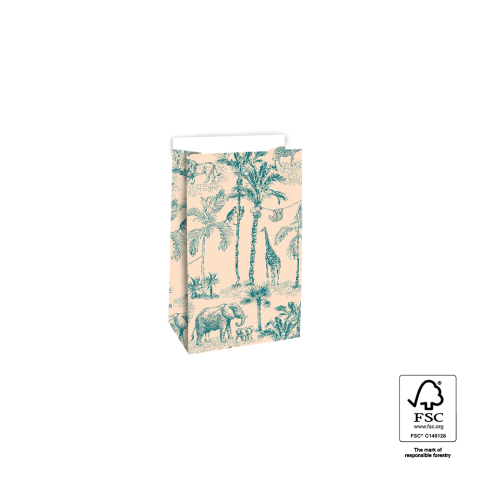 P44.096.012 Blokbodemzakken - Vintage Jungle - 12 x 7 x 19 cm
