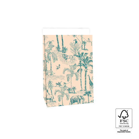 P44.096.017 Blokbodemzakken - Vintage Jungle - 17 x 10 x 25 cm