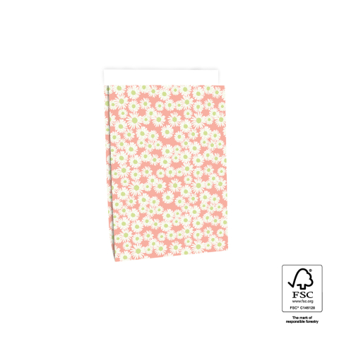 P44.099.017 Blokbodemzakken - Daisy Salmon - 17 x 10 x 25 cm