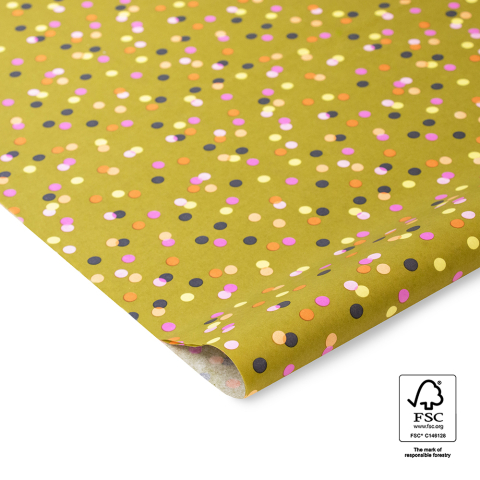 P45.221.070 Vloeipapier - Party Confetti - Olive