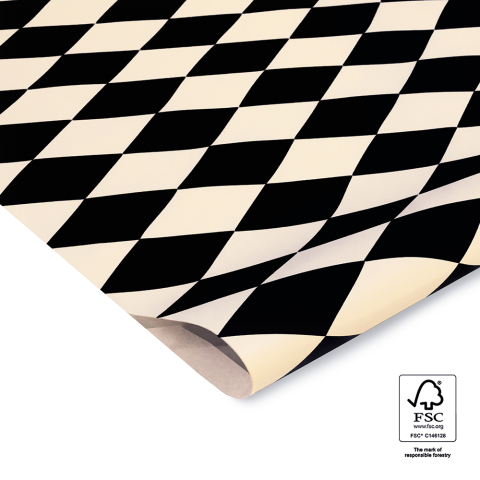 P45.225.070 Vloeipapier - Harlequin - Black/Beige