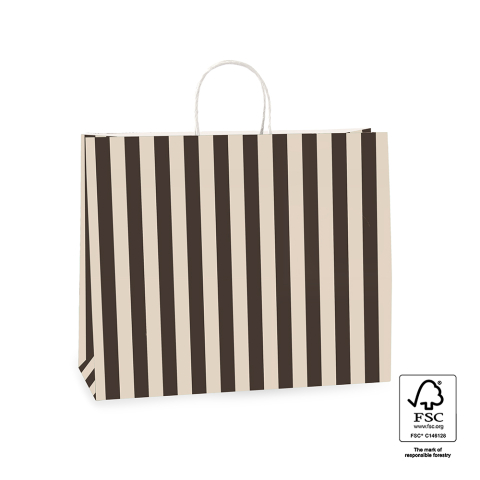 P46.005.042 Papieren tassen - Stripe Black/Beige