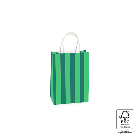 P46.007.015 Papieren tassen - Stripe Jade Green/Mint
