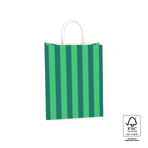 P46.007.021 Papieren tassen - Stripe Jade Green/Mint