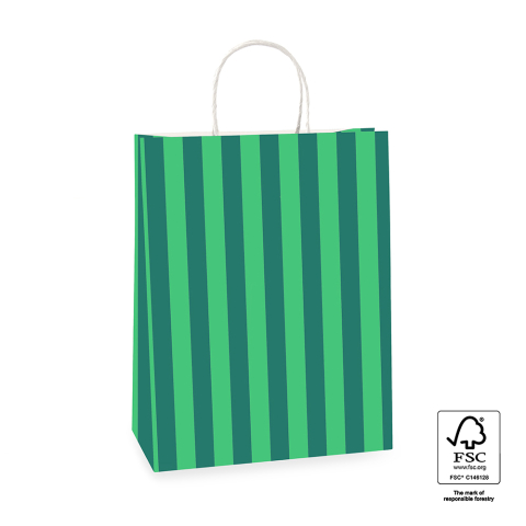 P46.007.026 Papieren tassen - Stripe Jade Green/Mint