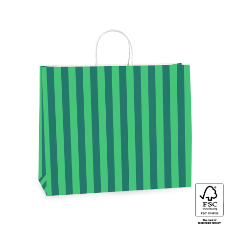P46.007.042 Papieren tassen - Stripe Jade Green/Mint