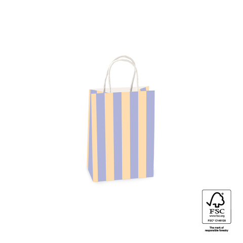 P46.010.015 Papieren tassen - Stripe Blue/Peach