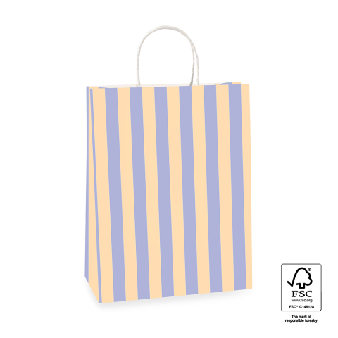 P46.010.026 Papieren tassen - Stripe Blue/Peach