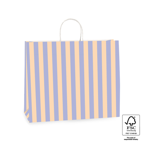 P46.010.042 Papieren tassen - Stripe Blue/Peach