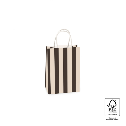 P46.012.015 Papieren tassen - Stripe Black/Beige
