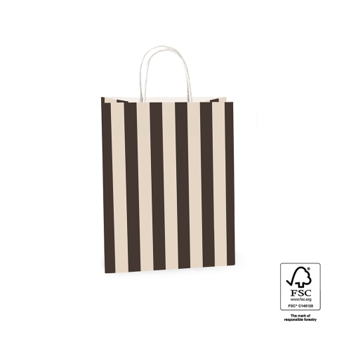 P46.012.021 Papieren tassen - Stripe Black/Beige