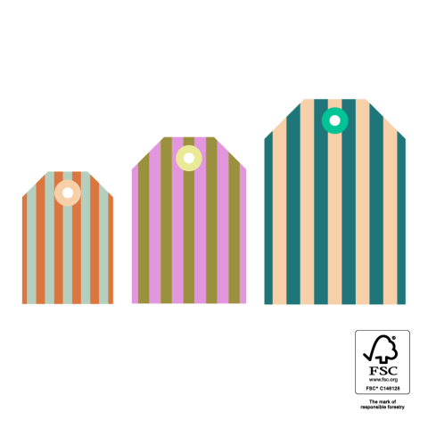 P72.116.075 Cadeaulabel Multi Sizes - Stripe (S - M - L)