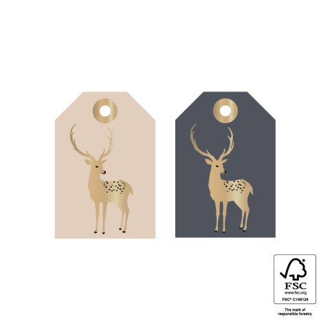 P72.118.050 Cadeaulabel Duo - Reindeer Gold
