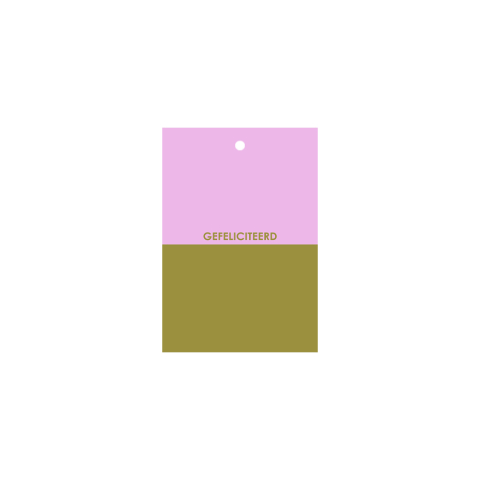 P72.126.020 Cadeaulabel - Split - Gefeliciteerd Pink