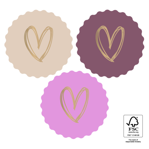 P74.425.250 Stickers Multi - Heart Gold - Sweet