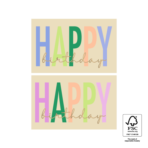 P74.462.250 Stickers Duo - Happy Birthday Letters Gold