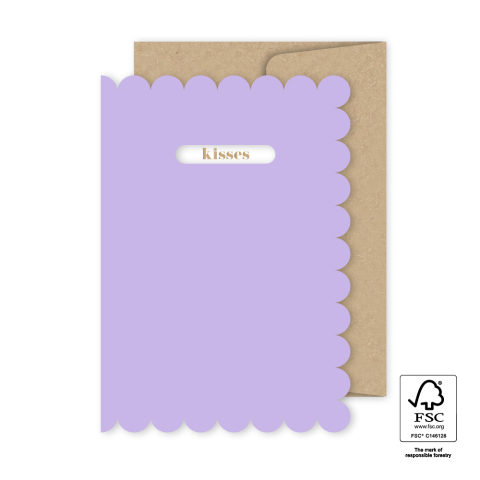 P75.505.015 Wenskaart - Lilac - Kisses