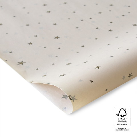 Tissue paper - Stars Gold - Beige