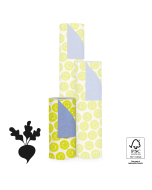 P15.179.030 Inpakpapier - Smiley Lemon Yellow - Blue