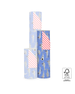 P15.339.050 Inpakpapier - Shark Silver - Stripe Salmon