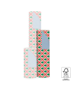P35.299.050 X-mas Inpakpapier - Tree Check Red - Blue