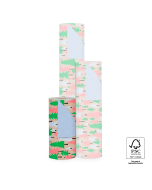 P35.300.030 X-mas Inpakpapier - Tree Graphic Beige - Blue