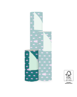 P35.320.030 X-mas Inpakpapier - Tree Jade Green/Pink - Pastel Mint