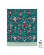 P38.298.027 X-mas Cadeauzakjes - Nutcracker - Pistache - 27 x 34 cm