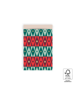 P38.304.012 X-mas Cadeauzakjes - Festive Green - Beige - 12 x 19 cm