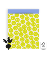 P43.179.027 Cadeauzakjes - Smiley Lemon Yellow - Blue - 27 x 34 cm