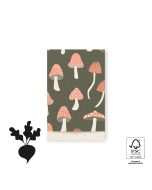 P43.307.012 Cadeauzakjes - Mushrooms Forest Green - 12 x 19 cm