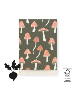 P43.307.017 Cadeauzakjes - Mushrooms Forest Green - 17 x 25 cm