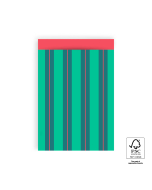 P43.311.017 Cadeauzakjes - Stripe Chalk Green - Red - 17 x 25 cm