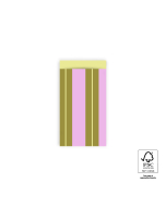 P43.313.007 Cadeauzakjes - Stripe Chalk Pink - Yellow - 7 x 13 cm