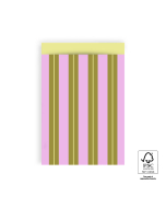 P43.313.017 Cadeauzakjes - Stripe Chalk Pink - Yellow - 17 x 25 cm