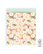 P43.348.027 Cadeauzakjes - Daisy Peach - Pastel Mint - 27 x 34 cm