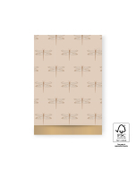 P43.349.017 Cadeauzakjes - Dragonfly Beige - Gold - 17 x 25 cm