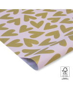 P45.208.070 Vloeipapier - Big Hearts - Gold/Lilac