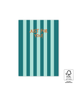 P75.001.015 Ansichtkaart - Stripe Green - Just for you!