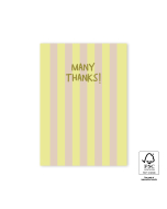 P75.006.015 Ansichtkaart - Stripe Yellow - Many thanks!