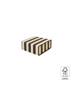 P76.102.014 Geschenkdoos Magneet - Stripe Chalk Black Beige - 14 x 14,5 x 5,7 cm